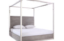 Modrest Arlene Modern Grey Elm & Stainless Steel Canopy Bed