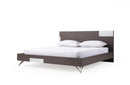 Modrest Nicola Modern Grey Oak & Stainless Steel Bed