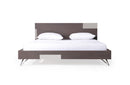 Modrest Nicola Modern Grey Oak & Stainless Steel Bed