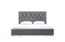Modrest Audrey Modern Grey Velvet & Stainless Steel Bed