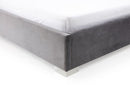 Modrest Audrey Modern Grey Velvet & Stainless Steel Bed