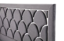 Modrest Audrey Modern Grey Velvet & Stainless Steel Bed