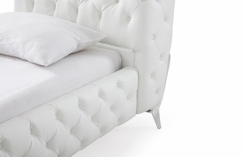 Modrest Legend Modern White Bonded Leather Bed