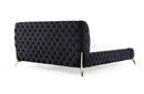 Modrest Legend Modern Black Velvet & Gold Bed