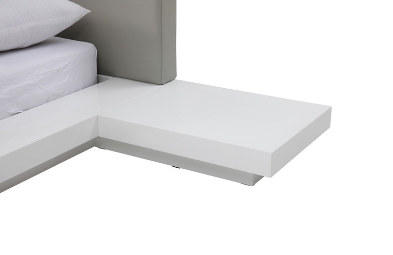 Modrest Opal Modern White & Grey Platform Bed