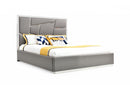 Modrest Chrysler Modern Grey Bonded Leather Bed