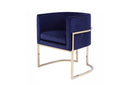 Modrest Betsy Modern Navy Blue Velvet + Gold Kids Chair