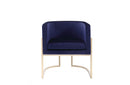 Modrest Betsy Modern Navy Blue Velvet + Gold Kids Chair