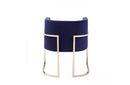 Modrest Betsy Modern Navy Blue Velvet + Gold Kids Chair