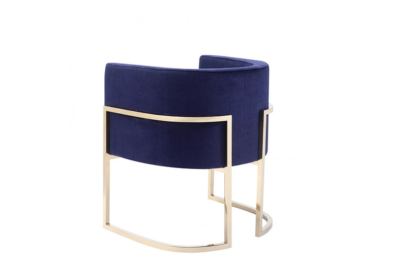 Modrest Betsy Modern Navy Blue Velvet + Gold Kids Chair