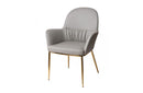 Modrest Blanton Modern Grey Leatherette & Gold Accent Chair