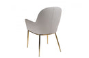 Modrest Blanton Modern Grey Leatherette & Gold Accent Chair
