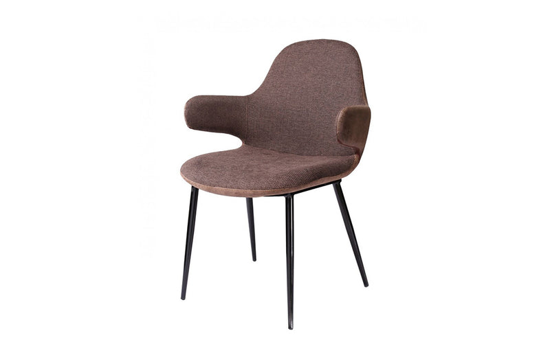 Modrest Bontura Modern Brown Fabric & Leatherette Accent Chair