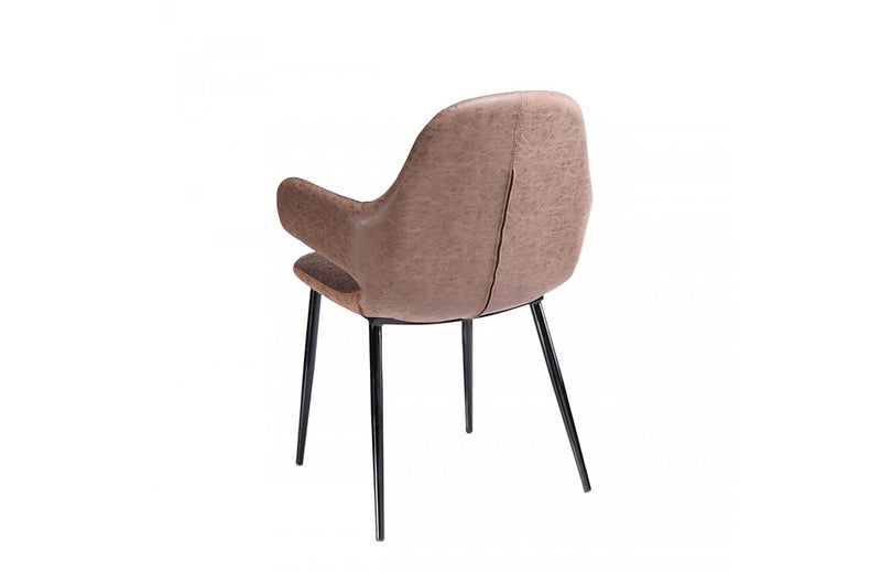 Modrest Bontura Modern Brown Fabric & Leatherette Accent Chair