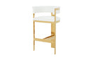 Modrest Boswell Modern White + Gold Barstool