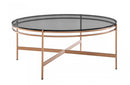 Modrest Bradford Modern Smoked Glass & Rosegold Coffee Table