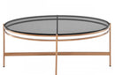 Modrest Bradford Modern Smoked Glass & Rosegold Coffee Table