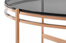 Modrest Bradford Modern Smoked Glass & Rosegold Coffee Table