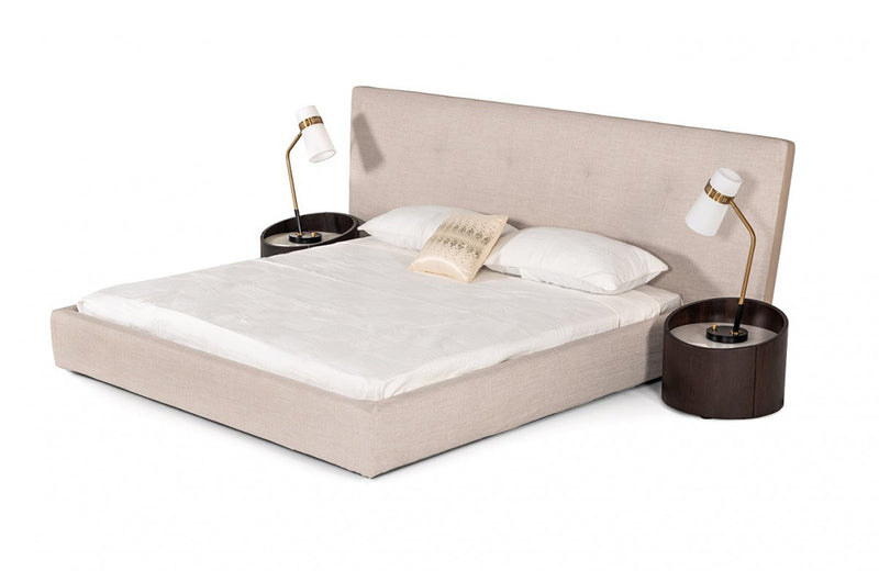 Modrest Brittany Beige Fabric Bed