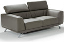 Divani Casa Brustle Modern Dark Grey Eco-Leather 89" Sofa