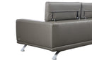 Divani Casa Brustle Modern Dark Grey Eco-Leather 89" Sofa