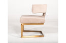 Modrest Calvo Modern Off-White Velvet & Brass Dining Chair