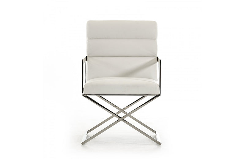 Modrest Capra Modern White Leatherette Dining Chair