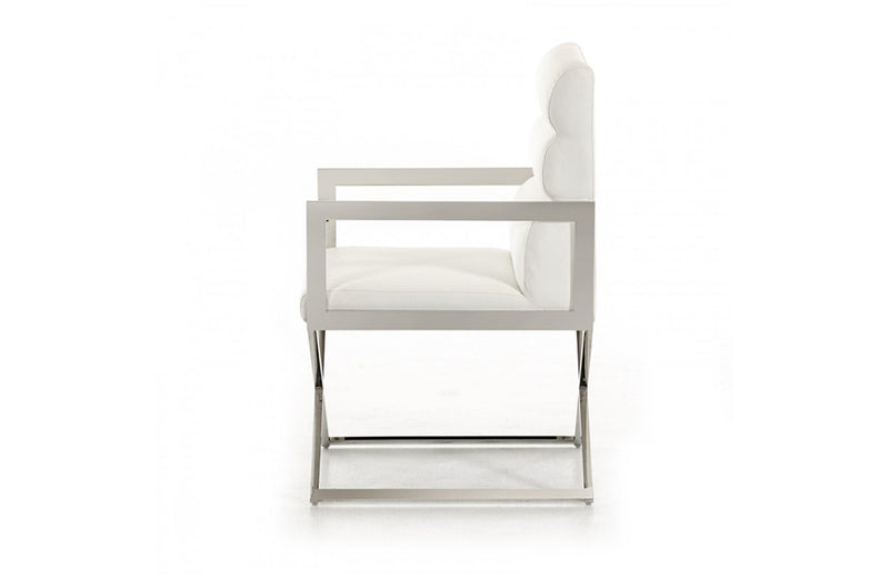 Modrest Capra Modern White Leatherette Dining Chair