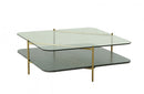 Modrest Cari Glam Gold + Glass Coffee Table