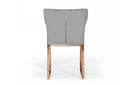 Modrest Chadwick Modern Grey Velvet & Rosegold Dining Chair