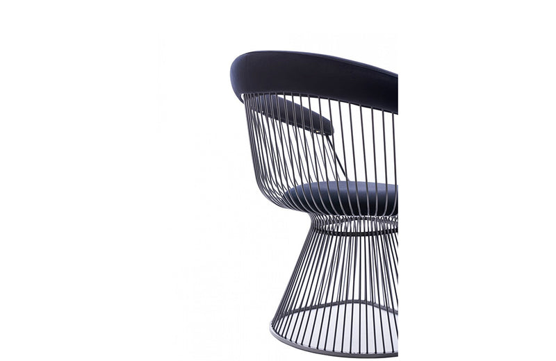 Modrest Chandler Modern Black Velvet & Black Stainless Steel Dining Chair