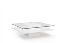 Modrest Clarion Modern White & Clear Glass Coffee Table