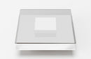 Modrest Clarion Modern White & Clear Glass Coffee Table