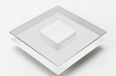 Modrest Clarion Modern White & Clear Glass Coffee Table