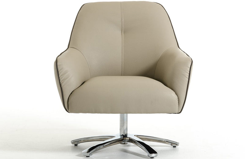 Divani Casa Clover Modern Light Grey and Dark Grey Eco-Leather Lounge Chair