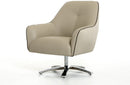 Divani Casa Clover Modern Light Grey and Dark Grey Eco-Leather Lounge Chair
