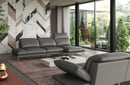 Coronelli Collezioni Milano Italian Modern Leather Grey Reversible Sectional Sofa