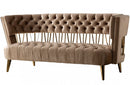 Divani Casa Courtney Beige & Gold Fabric Loveseat