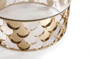 Modrest Javier Modern Glass & Gold Round Coffee Table
