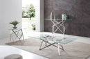 Modrest Hawkins Modern Glass & Stainless Steel Console Table