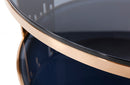 Modrest Bryce Modern Smoked Glass & Rosegold Round Coffee Table