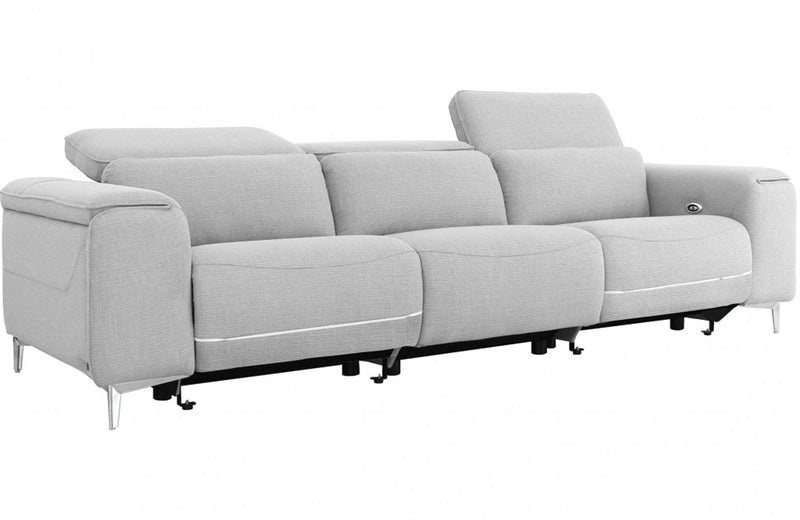 Divani Casa Cyprus Contemporary Grey Fabric Sofa w/ Electric Recliners