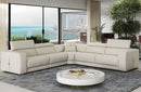 Coronelli Collezioni Dalton Modern Italian Cream Leather Sectional Sofa
