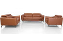 Divani Casa Danis Modern Cognac Leather Brown Sofa Set