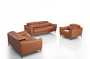 Divani Casa Danis Modern Cognac Leather Brown Sofa Set