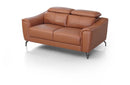 Divani Casa Danis Modern Cognac Leather Brown Loveseat