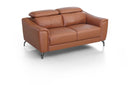 Divani Casa Danis Modern Cognac Leather Brown Loveseat