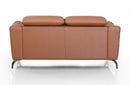 Divani Casa Danis Modern Cognac Leather Brown Loveseat