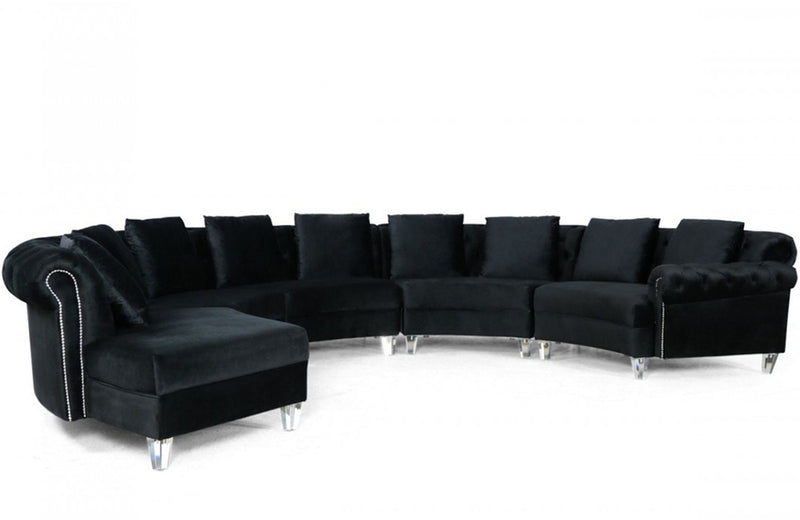 Divani Casa Darla Modern Velvet Circular Sectional Sofa