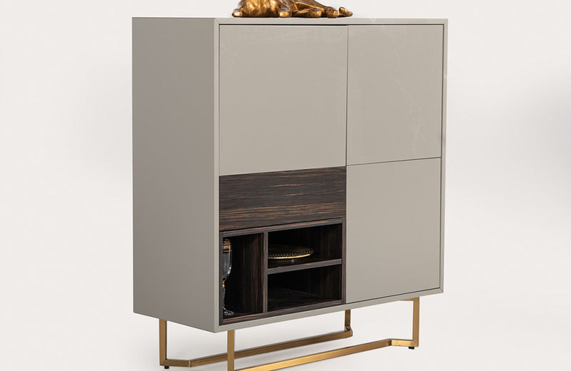 Modrest Deegan Modern Grey & Ebony Tall Buffet